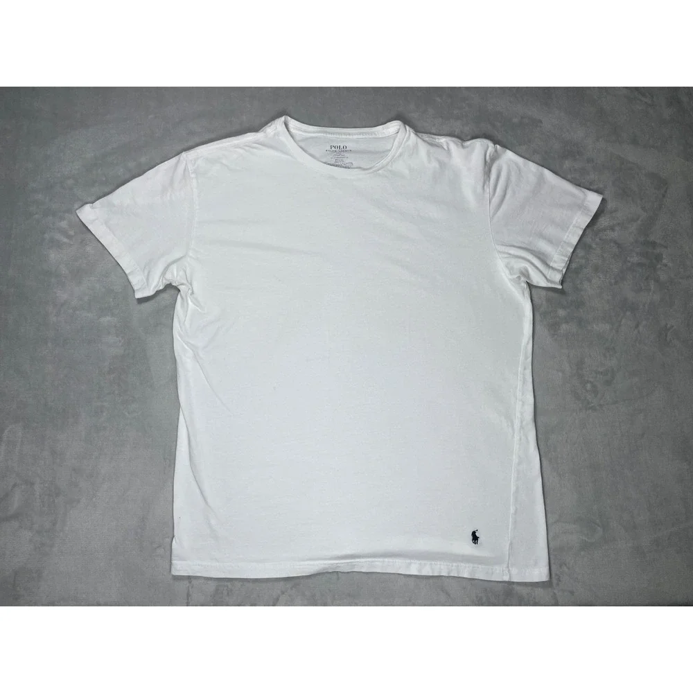 Polo Ralph Lauren T Shirt Men XL White Slim Fit Pony Logo Short Sleeve Cotton